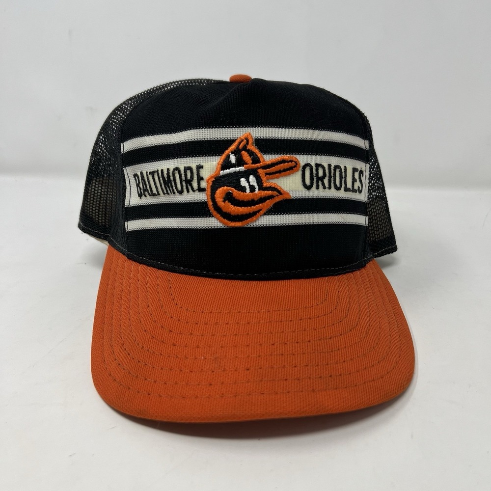 VINTAGE 80s BALTIMORE ORIOLES Snapback Trucker Hat Adult Made In USA Class Cap